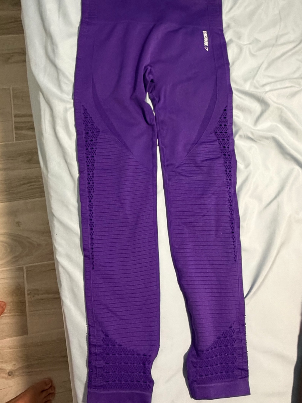 Gymshark Girls' Purple Seam-Detail Athletic Leggings